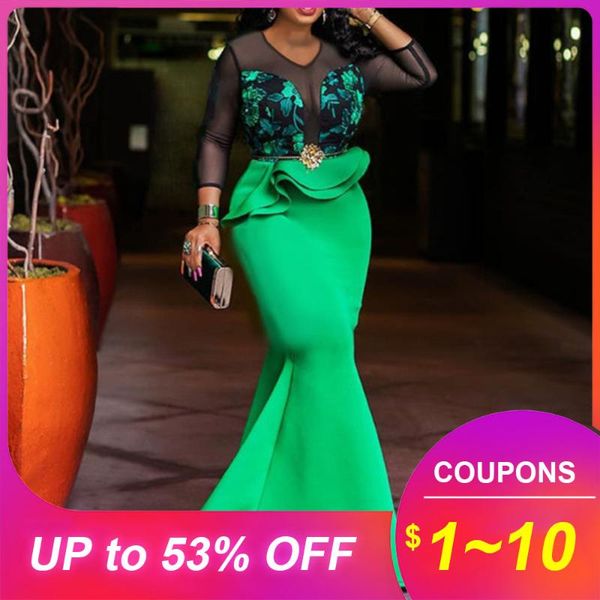 casual dresses green women dress mermaid mesh ruffles high waist african long maxi robe elegant party dinner trumpet vestiods, Black;gray
casual dresses green women dress mermaid mesh ruffles high waist african long maxi robe elegant party dinner trumpet vestiods, Black;gray