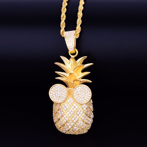 gold pineapple shape necklace & pendant with rope chain cubic zircon men's women hip hop rock jewelry 2.5x5.7cm, Silver
gold pineapple shape necklace & pendant with rope chain cubic zircon men's women hip hop rock jewelry 2.5x5.7cm, Silver