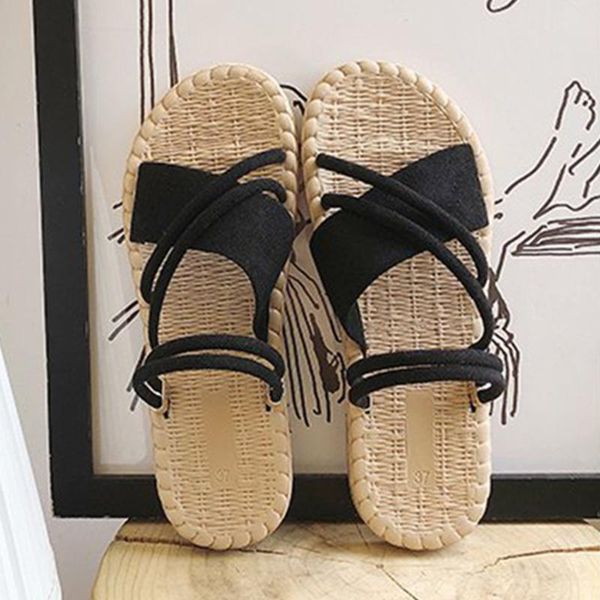 summer women flat slippers linen weave casual shoes female bohemia country style slippers casual beach shoes fe4, Black
summer women flat slippers linen weave casual shoes female bohemia country style slippers casual beach shoes fe4, Black