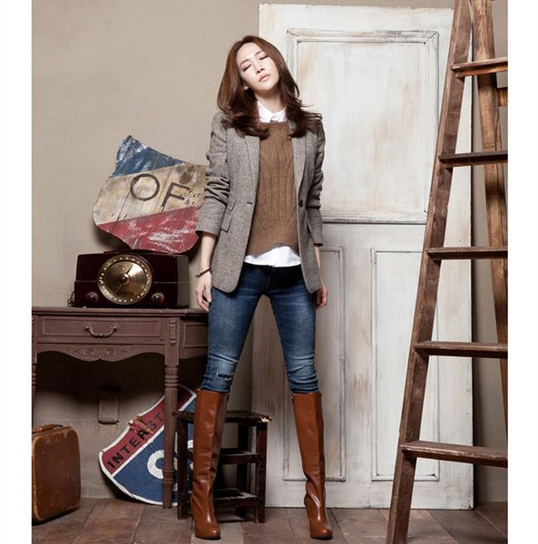 women's suits & blazers korean fashion woman spring autumn outwear vintage casual slim female jackets 50% wool long sleeve working wear, White;black
women's suits & blazers korean fashion woman spring autumn outwear vintage casual slim female jackets 50% wool long sleeve working wear, White;black