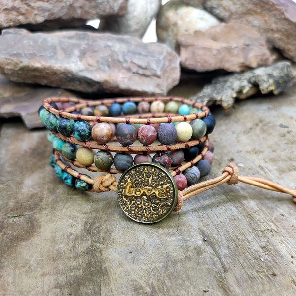 love leather bracelets 6mm matte stone 3 strands wrap bracelets woven multilayer boho bracelet handmade jewelry dropship, Golden;silver
love leather bracelets 6mm matte stone 3 strands wrap bracelets woven multilayer boho bracelet handmade jewelry dropship, Golden;silver