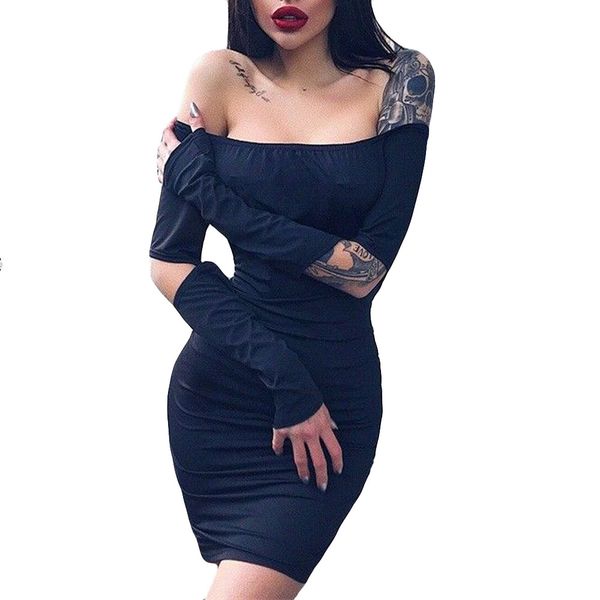 2018 summer dress female women casual long sleeve bodycon slim dress off shoulder mini clubwear fashion vestidos robe, Black;gray
2018 summer dress female women casual long sleeve bodycon slim dress off shoulder mini clubwear fashion vestidos robe, Black;gray