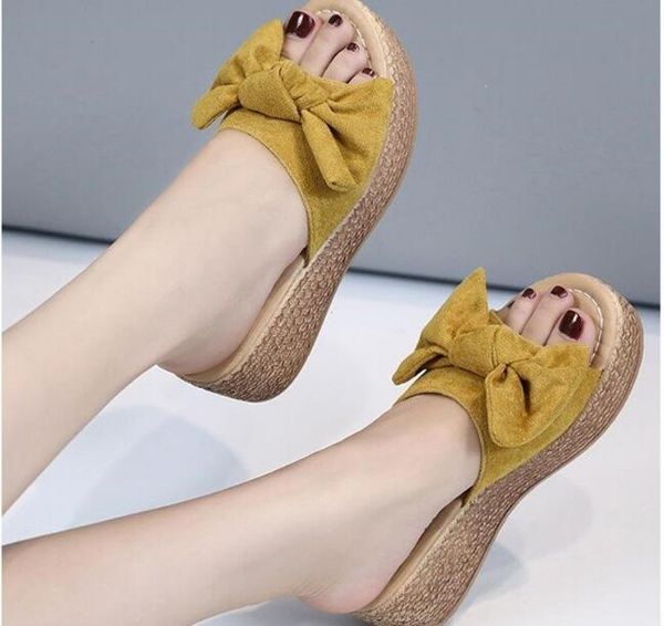 new women sandals bow summer sandals bow-knot wedge heel slippers thick soles black platform female sudes beach shoes flip flops
new women sandals bow summer sandals bow-knot wedge heel slippers thick soles black platform female sudes beach shoes flip flops