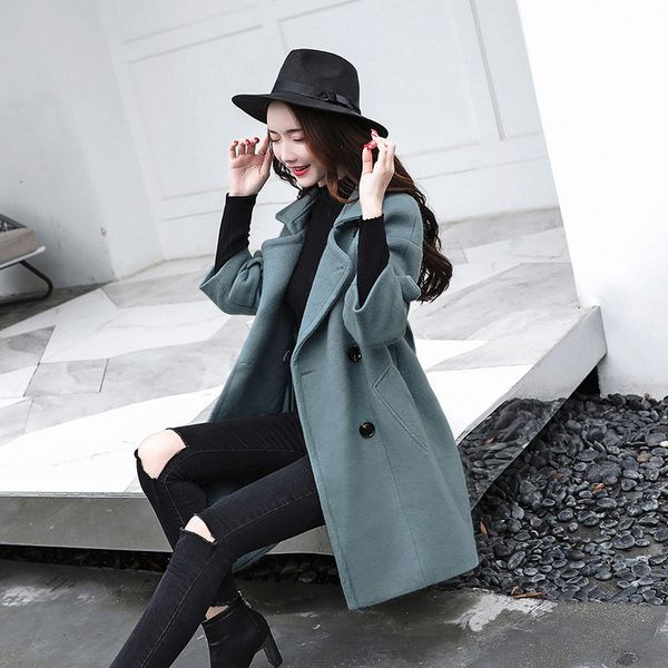 casual slim long wool coat turn-down collar wool blend coat and jacket three quarter pockets women coats autumn winter, Black
casual slim long wool coat turn-down collar wool blend coat and jacket three quarter pockets women coats autumn winter, Black