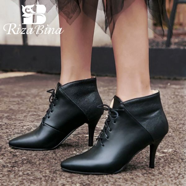 rizabina winter women ankle boots lace up plus size 30-48 pointed toe thin heels casual match dress party daily mujer zapatos, Black
rizabina winter women ankle boots lace up plus size 30-48 pointed toe thin heels casual match dress party daily mujer zapatos, Black