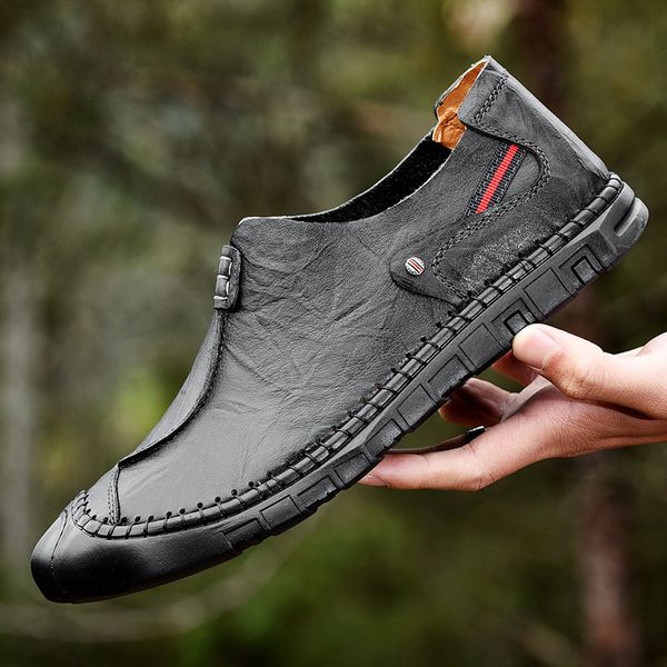 fashion men dress shoes genuine leather round toe slip on flats loafers shoes hole summer breathable men leather l5, Black
fashion men dress shoes genuine leather round toe slip on flats loafers shoes hole summer breathable men leather l5, Black