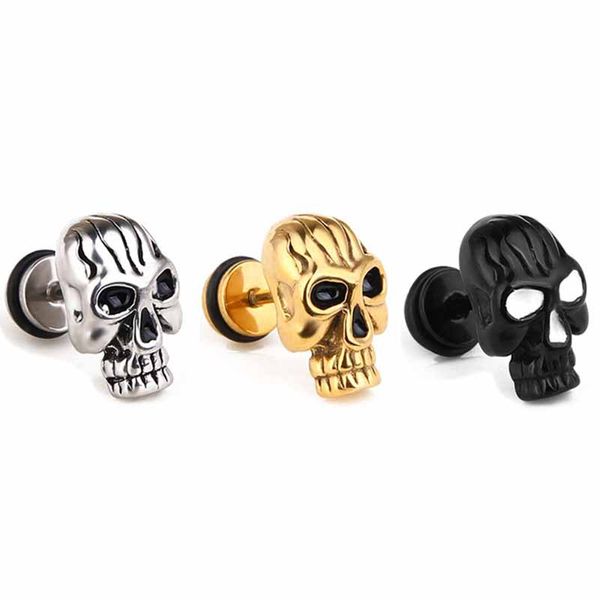 skull earrings stainless steel korean earrings couple piercing punk rock black for men 2020 stud accessories jewelry, Golden;silver
skull earrings stainless steel korean earrings couple piercing punk rock black for men 2020 stud accessories jewelry, Golden;silver