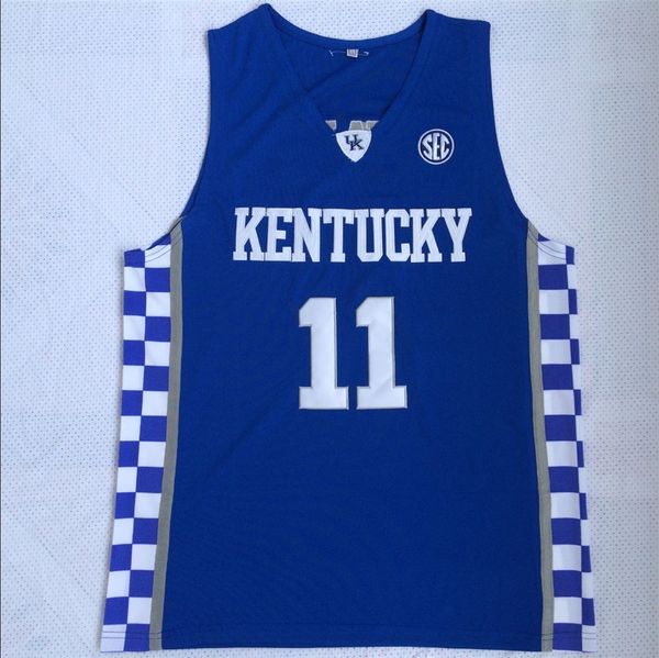 kentucky wildcats #11 john wall jersey college basketball jerseys - blue, Black