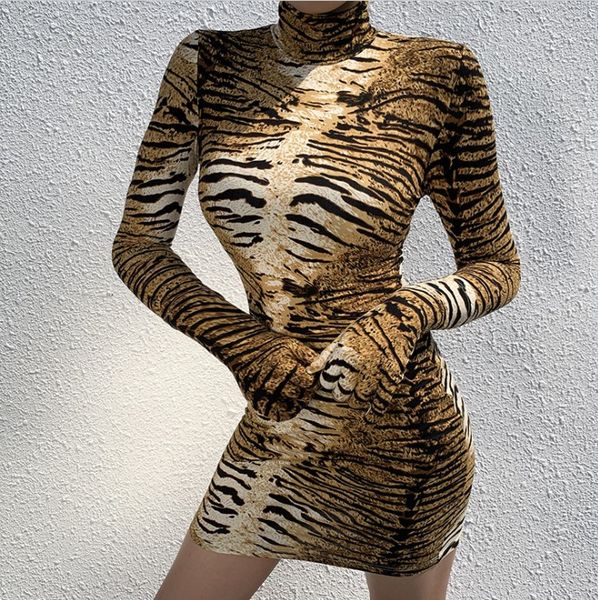 women tiger print long sleeve with gloves mini dress autumn winter ladies high neck party bodycon short dress, Black;gray
women tiger print long sleeve with gloves mini dress autumn winter ladies high neck party bodycon short dress, Black;gray