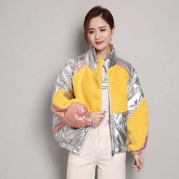 2020 lambswool winter coats womens silver parkas for women cotton padded jacket patchwork warm women outwear, Black
2020 lambswool winter coats womens silver parkas for women cotton padded jacket patchwork warm women outwear, Black
