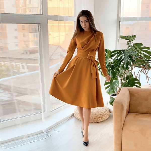women casual sashes a line midi party dress ladies long sleeve o neck elegant office work 2020 new fashion vintage vestidos, Black;gray
women casual sashes a line midi party dress ladies long sleeve o neck elegant office work 2020 new fashion vintage vestidos, Black;gray