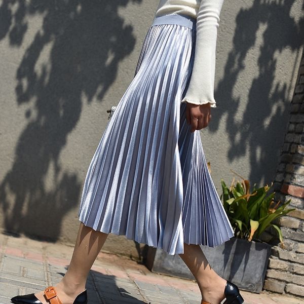 2020 pleated skirts womens spring summer high waist long skirt metallic color ball gown party casual maxi skirt saia faldas, Black;gray
2020 pleated skirts womens spring summer high waist long skirt metallic color ball gown party casual maxi skirt saia faldas, Black;gray