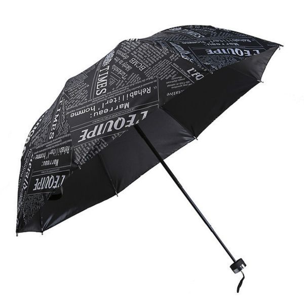 women man sunny rainy umbrella newspaper black coating parasol sunscreen three folding male female universal umbrella
women man sunny rainy umbrella newspaper black coating parasol sunscreen three folding male female universal umbrella