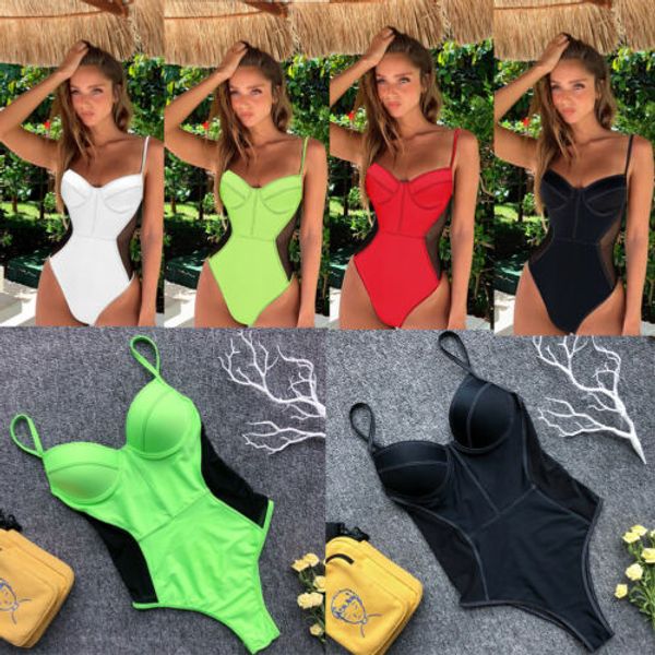2019 women girls one-piece bikini swimsuit beachwear solid swimwear push up monokini bathing suit bandage biquini, White;black
2019 women girls one-piece bikini swimsuit beachwear solid swimwear push up monokini bathing suit bandage biquini, White;black