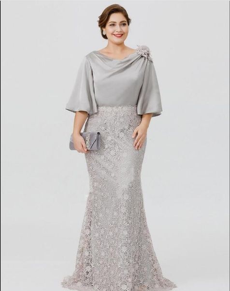2020 elegant silver grey mother of the bride dresses crew half sleeve lace mermaid wedding guest dress plus size formal evening gowns, Black;red
2020 elegant silver grey mother of the bride dresses crew half sleeve lace mermaid wedding guest dress plus size formal evening gowns, Black;red