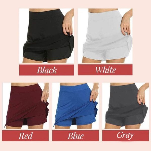 women's sports fitness running jogging shorts women tennis shorts skirt anti exposure tennis skirt with hidden pocket, Black
women's sports fitness running jogging shorts women tennis shorts skirt anti exposure tennis skirt with hidden pocket, Black