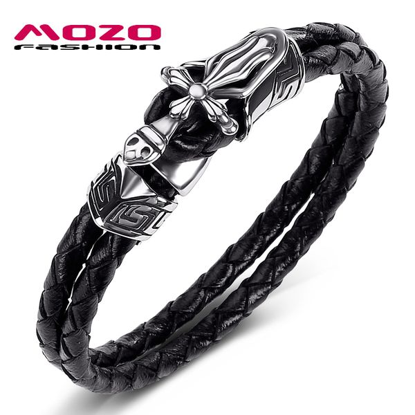 mozo fashion 2020 men jewelry black genuine leather bracelet stainless steel punk cross sword charm exaggeration bracelest 537, White
mozo fashion 2020 men jewelry black genuine leather bracelet stainless steel punk cross sword charm exaggeration bracelest 537, White