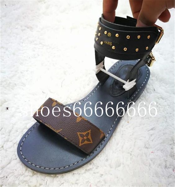 with box summer branded women leather nomad sandals striking gladiator style designer lady strap buckle open toe canvas sandals fdzhlzj, Black;red
with box summer branded women leather nomad sandals striking gladiator style designer lady strap buckle open toe canvas sandals fdzhlzj, Black;red