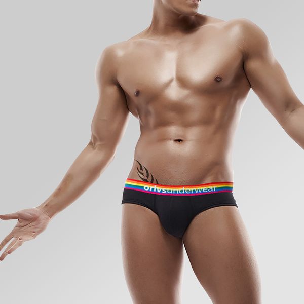 underpants fashion men briefs underwear comfortable cotton panties rainbow style or506, Black;white
underpants fashion men briefs underwear comfortable cotton panties rainbow style or506, Black;white
