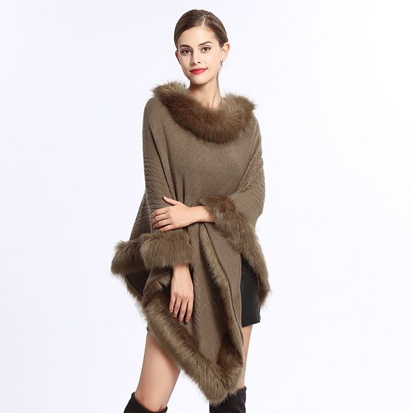women faux fur batwing sleeve knit sweater round-neck faux fur coat ponchos and capes pullovers, White;black
women faux fur batwing sleeve knit sweater round-neck faux fur coat ponchos and capes pullovers, White;black