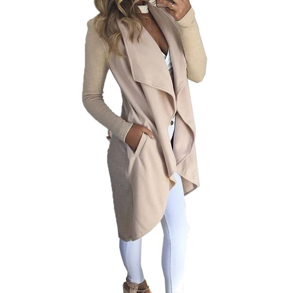 autumn mid length slim woolen coat casual turn down collar long sleeve women outwear windbreaker open stitch overcoat cardigans, Tan;black
autumn mid length slim woolen coat casual turn down collar long sleeve women outwear windbreaker open stitch overcoat cardigans, Tan;black
