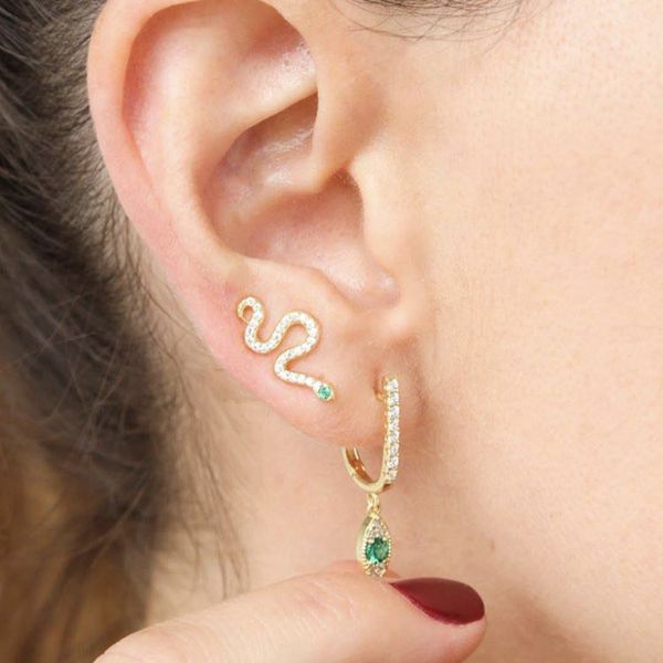 cute snake climber earring gold plated vermeil 925 sterling silver pave white green cz lovely sweet girl dainty earrings, Golden;silver
cute snake climber earring gold plated vermeil 925 sterling silver pave white green cz lovely sweet girl dainty earrings, Golden;silver