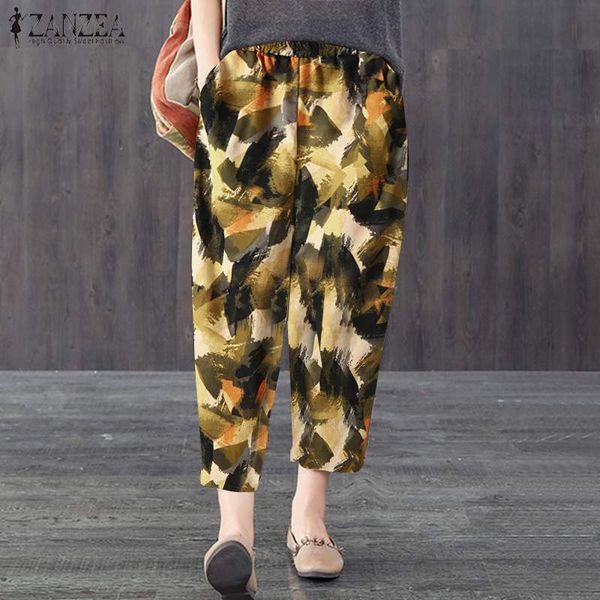 zanzea women bohemian floral print pants vintage elastic waist loose harem pants casual cotton linen trousers plus size pantalon, Black;white
zanzea women bohemian floral print pants vintage elastic waist loose harem pants casual cotton linen trousers plus size pantalon, Black;white