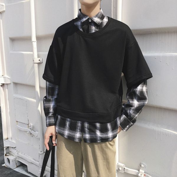 spring false two piece hip hop shirts for men letters printed loose streetwear long plaid shirt man with hooded harajuku, White;black
spring false two piece hip hop shirts for men letters printed loose streetwear long plaid shirt man with hooded harajuku, White;black