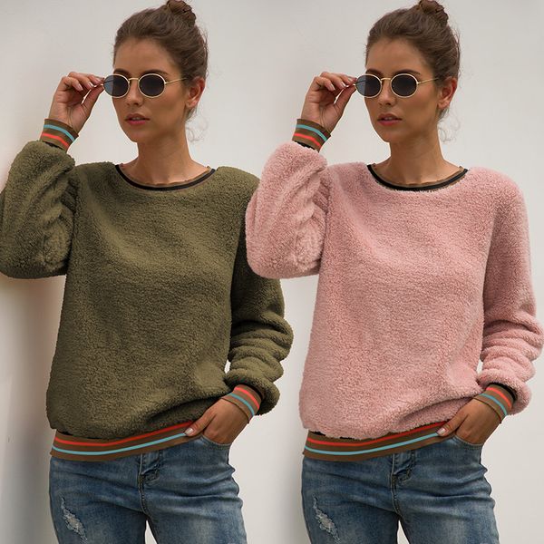 suéter de punto de moda para mujer casual larga rayas color costura cuello en v camisetas sueltas felpa jersey, Black
suéter de punto de moda para mujer casual larga rayas color costura cuello en v camisetas sueltas felpa jersey, Black