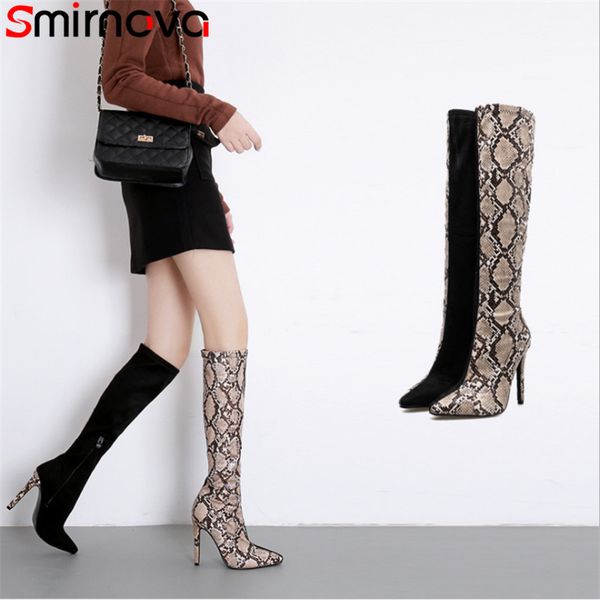 smirnova 2019 new knee high boots pointed toe zip high heels shoes mixed color ladies prom shoes serpentine autumn winter boots, Black
smirnova 2019 new knee high boots pointed toe zip high heels shoes mixed color ladies prom shoes serpentine autumn winter boots, Black