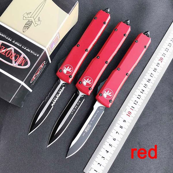 

Новое прибытие МТ автоматический нож UTX по 85 двойного действия тактический нож карбида классе выключателя алюминий авиации красной ручкой карманные ножи