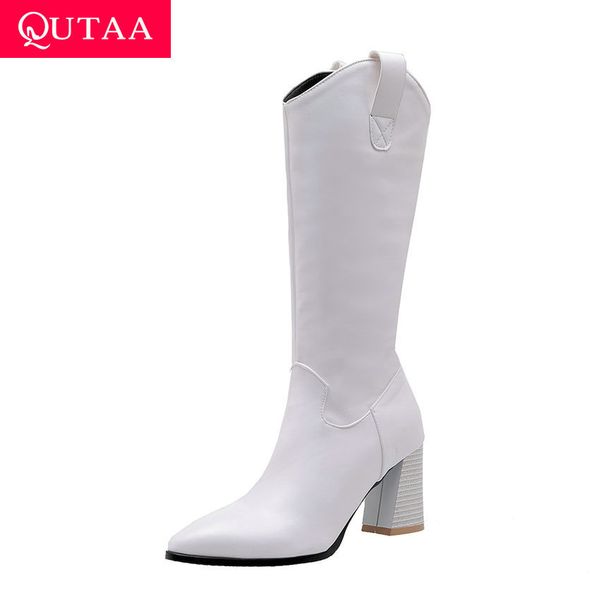 qutaa 2020 zipper pu warm fur casual knee high boots fashion square heel pointed toe autumn winter women long boots size 34-43, Black
qutaa 2020 zipper pu warm fur casual knee high boots fashion square heel pointed toe autumn winter women long boots size 34-43, Black