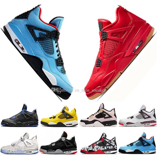 Wholesale Newest Bred 4 4s What The Cactus Jack Laser Wings Mens Basketball Shoes Denim Blue Pale Citron Men Sports Designer Sneakers 5.5-13 
Wholesale Newest Bred 4 4s What The Cactus Jack Laser Wings Mens Basketball Shoes Denim Blue Pale Citron Men Sports Designer Sneakers 5.5-13