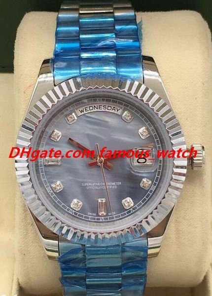 Luxury Watch 2 Style II Auto Shell 41mm White Gold Diamonds Dial Blue Mens Bracelet Automatic Fashion Men's Watches Wristwatch
Luxury Watch 2 Style II Auto Shell 41mm White Gold Diamonds Dial Blue Mens Bracelet Automatic Fashion Men's Watches Wristwatch