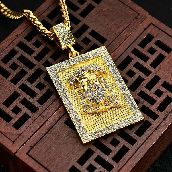 fashion-jesus diamonds pendant necklaces for men christian alloy rhinestone luxury necklace stainless steel cuban chain religious dog tag, Silver
fashion-jesus diamonds pendant necklaces for men christian alloy rhinestone luxury necklace stainless steel cuban chain religious dog tag, Silver