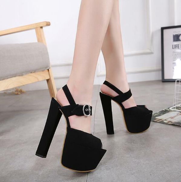 chic womens peep toe buckle strap pumps high heels platform party prom sandals, Black
chic womens peep toe buckle strap pumps high heels platform party prom sandals, Black