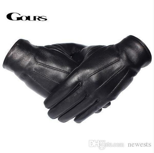 gours men' genuine leather gloves real sheepskin black touch screen gloves button fashion brand winter warm mittens new gsm050, Blue;gray
gours men' genuine leather gloves real sheepskin black touch screen gloves button fashion brand winter warm mittens new gsm050, Blue;gray