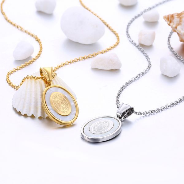 queen66 virgin mary necklace stanless steel women/men christian jewelry lady of guadalupe miraculous medal pendant chain, Silver
queen66 virgin mary necklace stanless steel women/men christian jewelry lady of guadalupe miraculous medal pendant chain, Silver