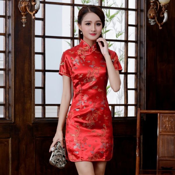 china dress chinese qipao dress satin cheongsam bride wedding dresses cheongsam gown china style oriental, Red
china dress chinese qipao dress satin cheongsam bride wedding dresses cheongsam gown china style oriental, Red