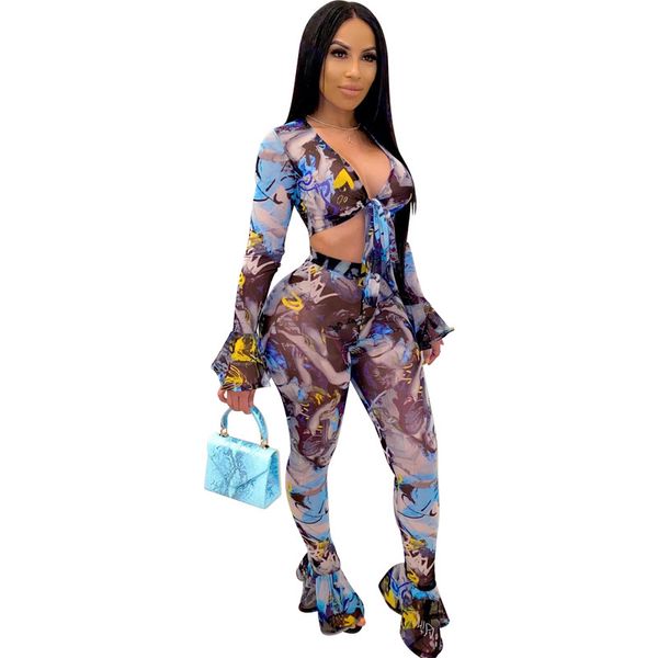 print suit tulle mesh nightclub two piece set women autumn crop and sheath flare pants tracksuit matching set clothing, White
print suit tulle mesh nightclub two piece set women autumn crop and sheath flare pants tracksuit matching set clothing, White