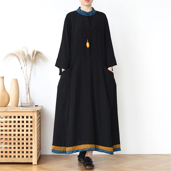 qpfjqd women retro loose long shirt dresses a-line robes 2020 autumn full sleeve pockets women casual black blouse party dress, Black;gray
qpfjqd women retro loose long shirt dresses a-line robes 2020 autumn full sleeve pockets women casual black blouse party dress, Black;gray
