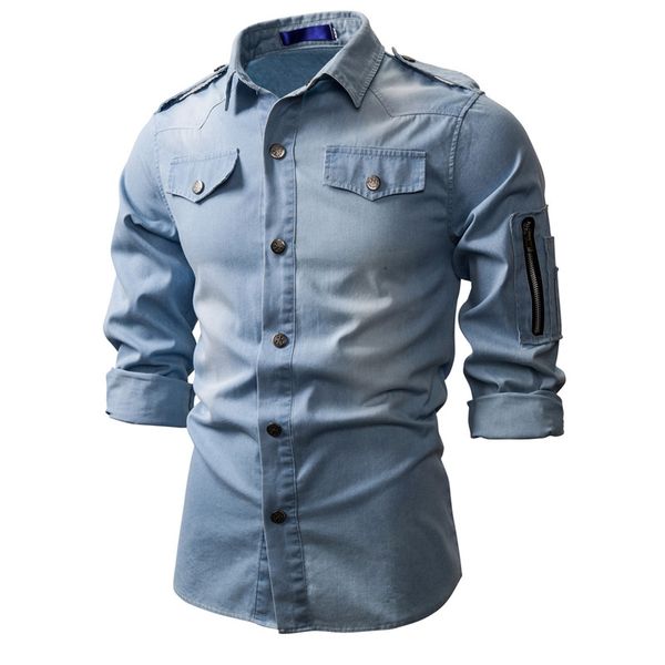 2019 autumn & winter new arrival men's washed denim long sleeve shirt casual slim square collar long sleeve shirt ing, White;black
2019 autumn & winter new arrival men's washed denim long sleeve shirt casual slim square collar long sleeve shirt ing, White;black