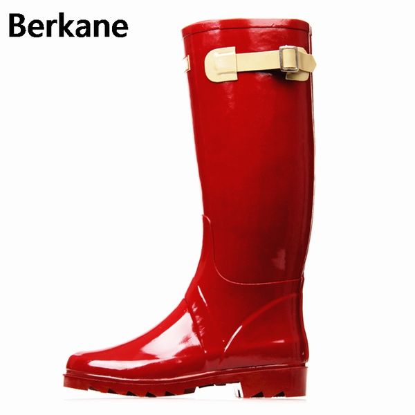 red ladies waterproof rain boots women rubber breathable fashion knee high anti-slip rainboots water shoes female botas quality, Black
red ladies waterproof rain boots women rubber breathable fashion knee high anti-slip rainboots water shoes female botas quality, Black