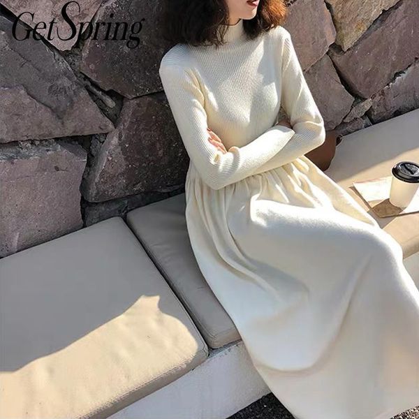 getspring women dress turtleneck long sleeve sweater knitted dress high waist long dresses bottoming dresses autumn winter, Black;gray
getspring women dress turtleneck long sleeve sweater knitted dress high waist long dresses bottoming dresses autumn winter, Black;gray