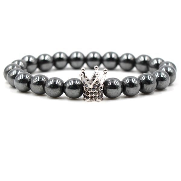 moreon micro impregnated zircon crown bracelet 8mm black gallstone fashion string 
moreon micro impregnated zircon crown bracelet 8mm black gallstone fashion string