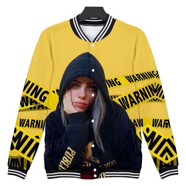 billie eilish new when we all fall asleep, where do we go 3d baseball uniform men/women baseball jackets clothes, Black;brown