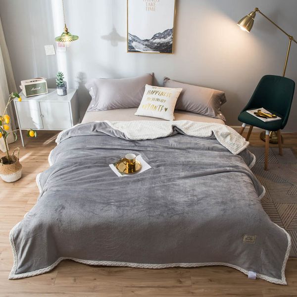 new gray double-layer polyester fiber blanket warm comfortable machine washable winter blanket 180x200/150x200
new gray double-layer polyester fiber blanket warm comfortable machine washable winter blanket 180x200/150x200