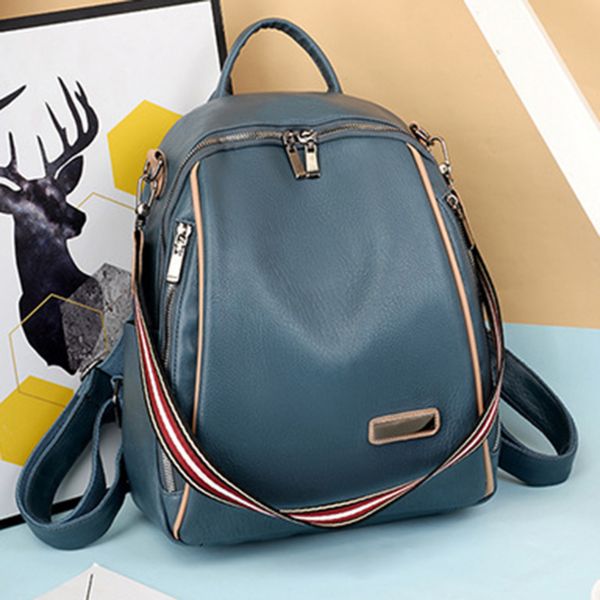 women 's backpack 2020 spring new fashion wild quality soft leather leisure travel large capacity blue color bag purse
women 's backpack 2020 spring new fashion wild quality soft leather leisure travel large capacity blue color bag purse