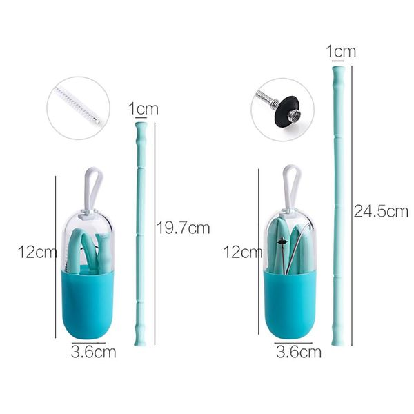 1 set silicone straws reusable folding drinking straw with cleaning brush portable travel tools
1 set silicone straws reusable folding drinking straw with cleaning brush portable travel tools