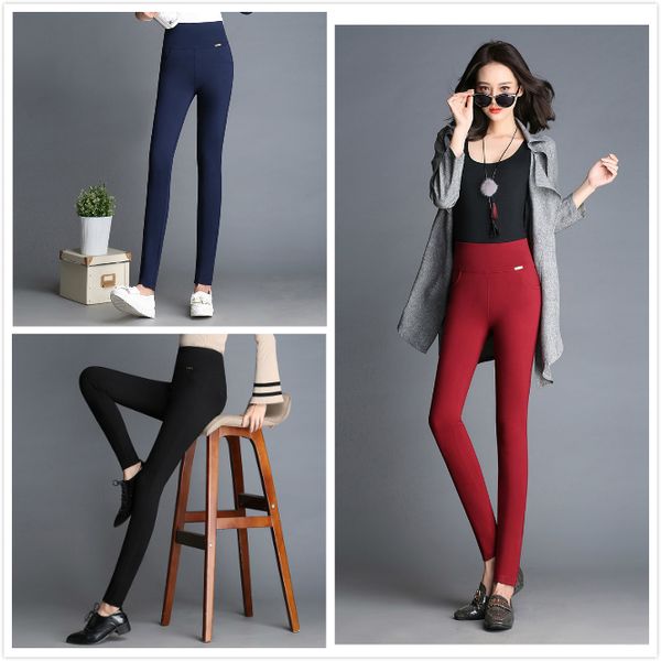 spring autumn casual slim high waist nine point leggings outside wear thin stretch large size pencil pants, Black;white
spring autumn casual slim high waist nine point leggings outside wear thin stretch large size pencil pants, Black;white